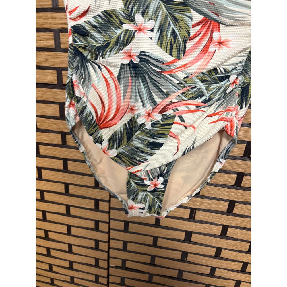 Kona Sol Palm Print One Piece Swimsuit Size Large - Picture 3 of 7